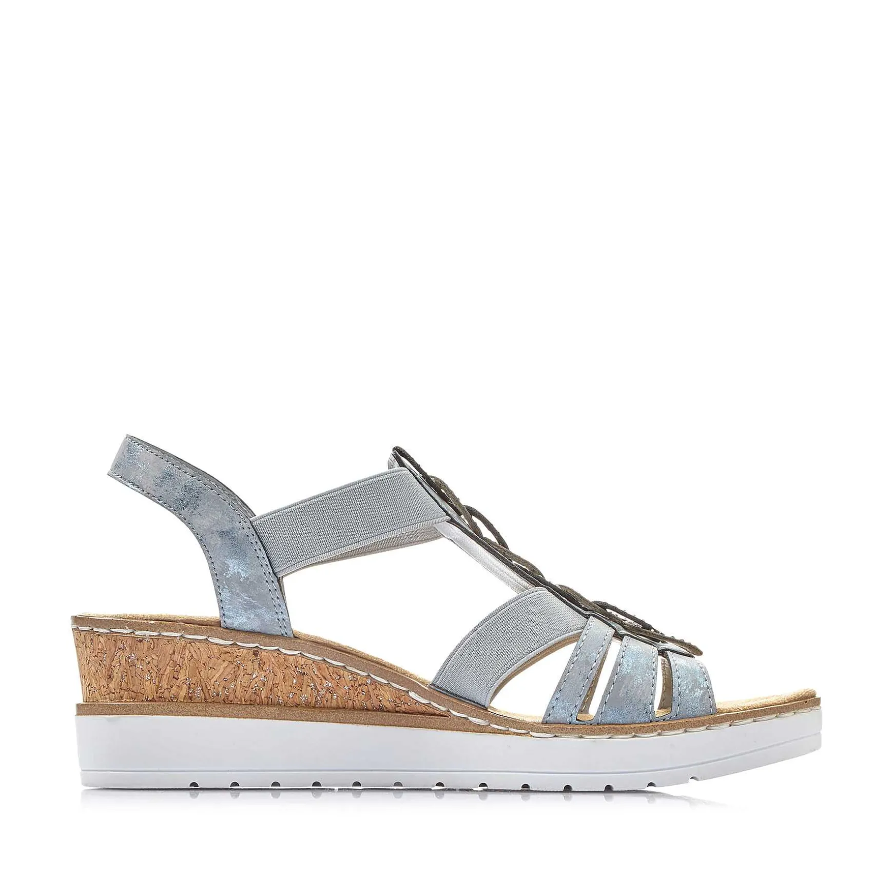 Rieker Women'S Wedge Sandals Denim Blue