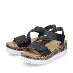 Rieker Women'S Wedge Sandals Night Black
