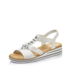 Rieker Women'S Wedge Sandals Pure White