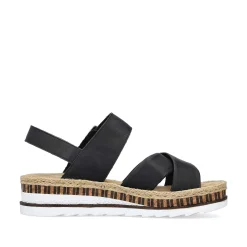 Rieker Women'S Wedge Sandals Graphite Black