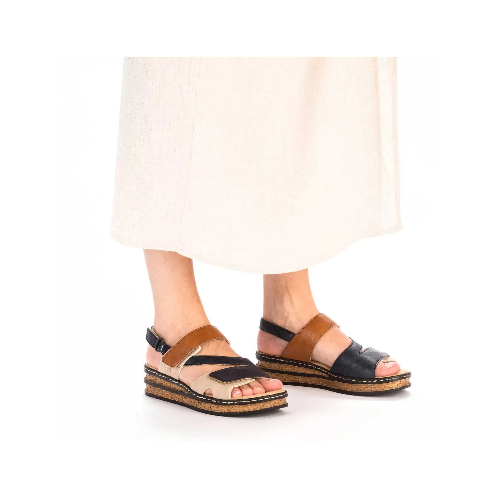 Rieker Women'S Wedge Sandals Slate Blue