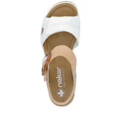 Rieker Women'S Wedge Sandals Snow White Peach