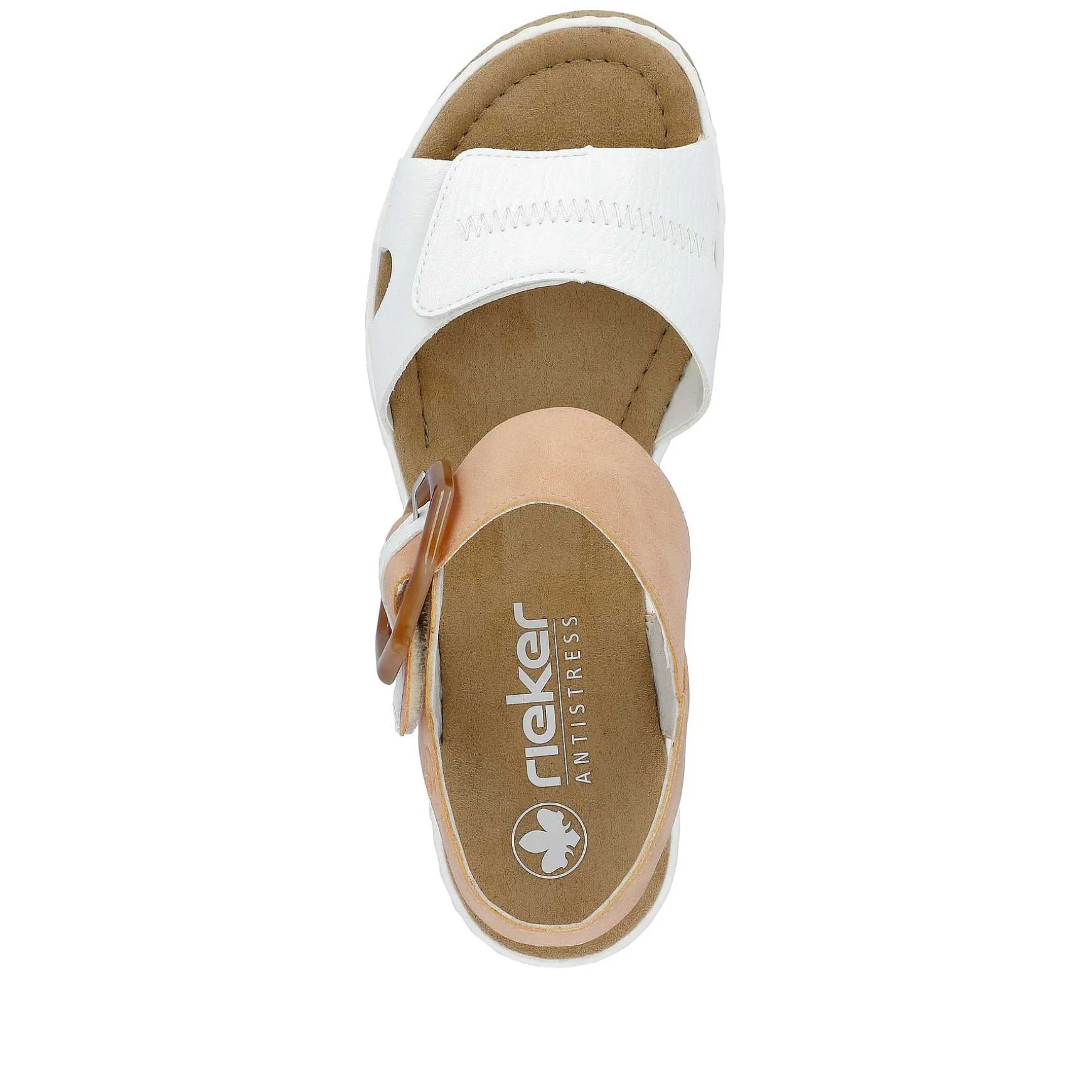 Rieker Women'S Wedge Sandals Snow White Peach