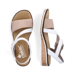 Rieker Women'S Wedge Sandals Edelweis Champagne Beige