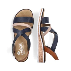 Rieker Women'S Wedge Sandals Navy Blue