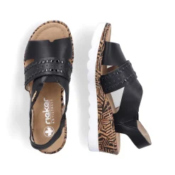 Rieker Women'S Wedge Sandals Night Black