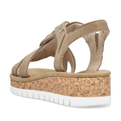 Rieker Women'S Wedge Sandals Brown-Beige