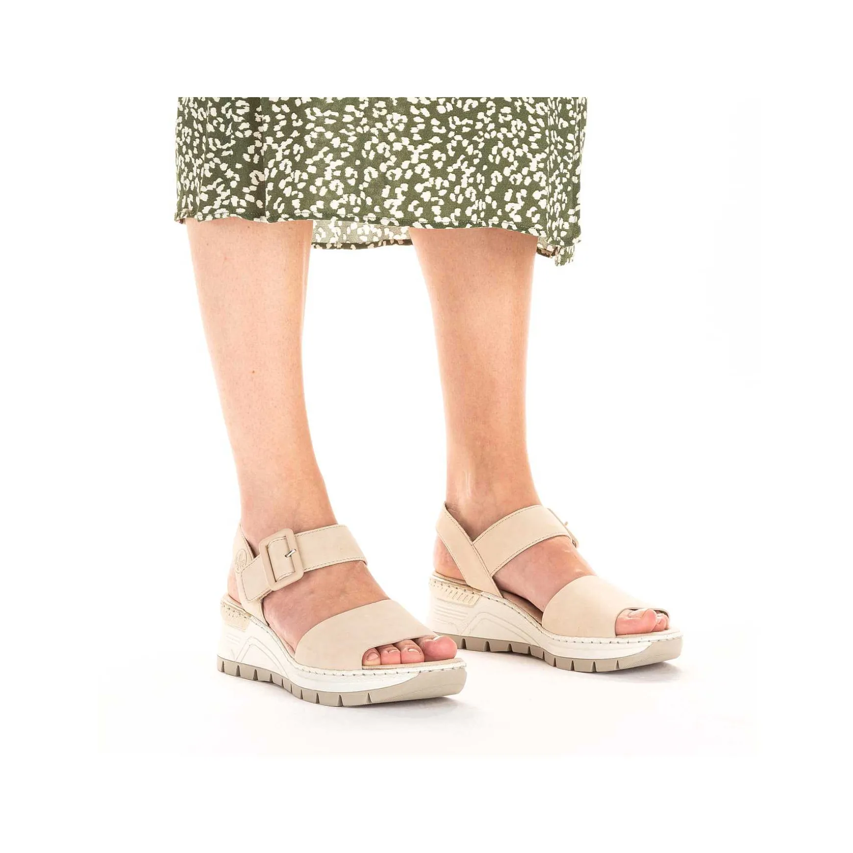 Rieker Women'S Wedge Sandals Champagne