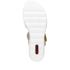 Rieker Women'S Wedge Sandals Snow White Peach